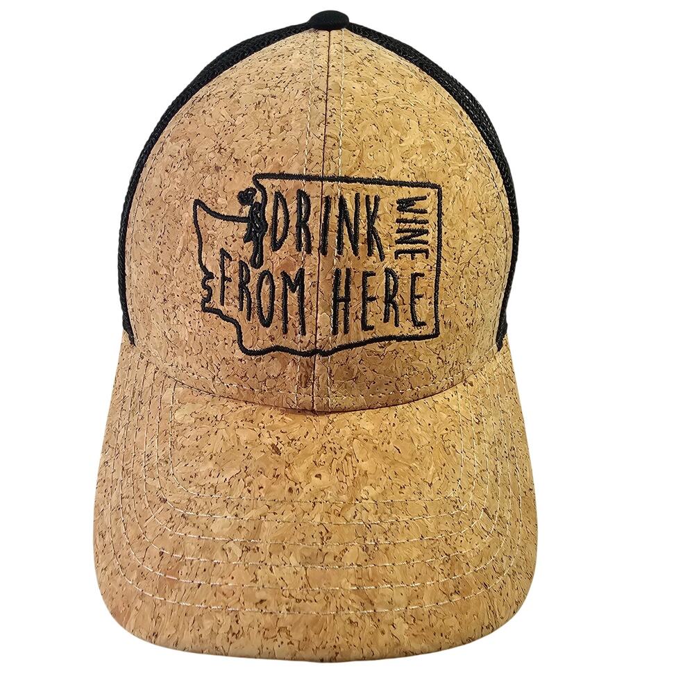 Drink Wine From Here in Oregon Hat. Cork Brimmed Mercom Baseball Mesh‎ Snapback
